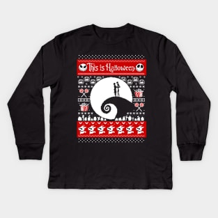 Ugly Sweater Nightmare Before Christmas Kids Long Sleeve T-Shirt